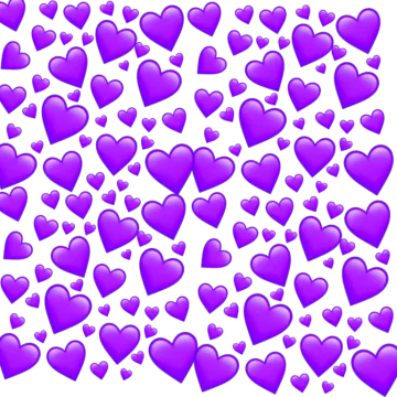 purple hearts on a white background