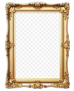 a gold frame with a white background