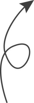 a black and white drawing of an arrow