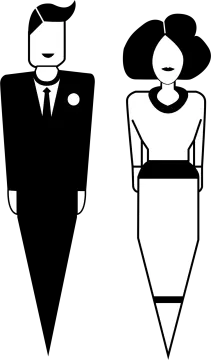 a man and woman in formal clothes