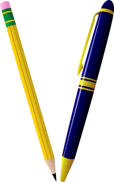a pencil and a yellow pencil on a white background