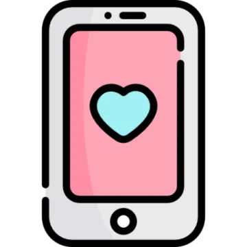 a smartphone with a heart on the screen