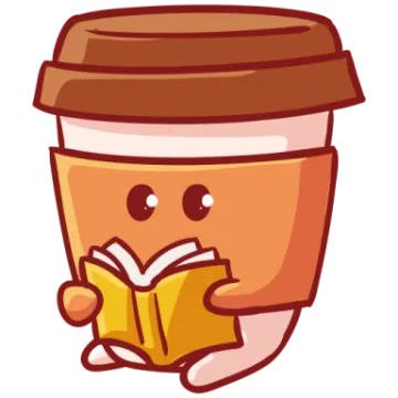 a cup of coffee reading a book