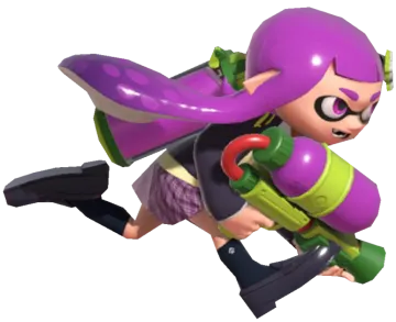 an image of a cartoon character with purple hair and green eyes