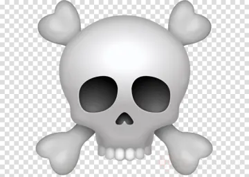 a skull and cross bones on a transparent background