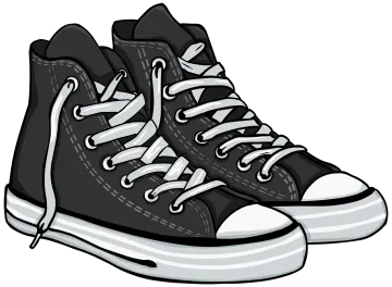 a pair of black sneakers