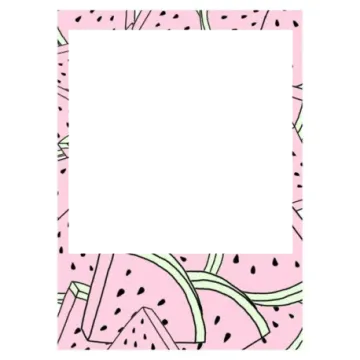 a pink and black watermelon pattern with a white background