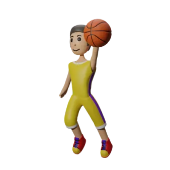 a cartoon character holding a basketball ball