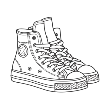 a drawing of a pair of sneakers