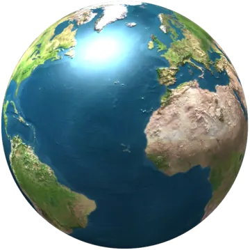 the earth with a white background