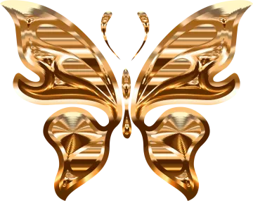 a gold butterfly on a white background
