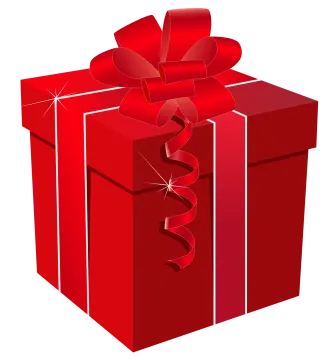 a red gift box with a ribbon and bow