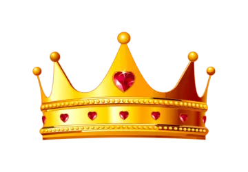 a golden crown with hearts on it