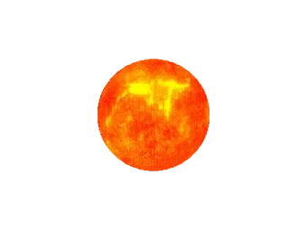 an orange sphere with a white background