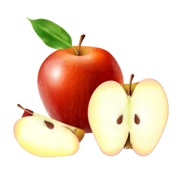 a red apple and two green apples