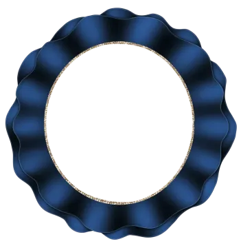 a blue rosette on a white background