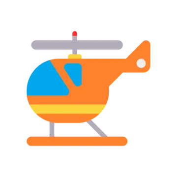 a helicopter icon on a white background