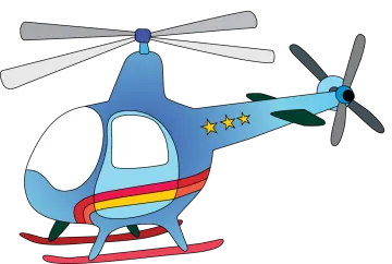 a blue helicopter with a star on the side