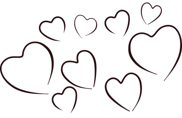 a bunch of hearts on a white background
