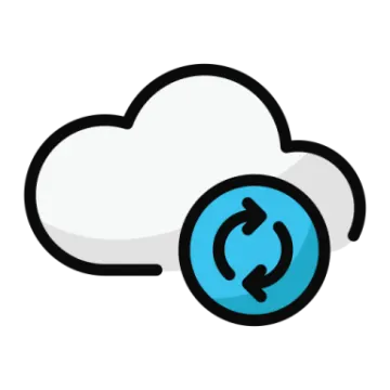 a cloud with a phone in the middle
