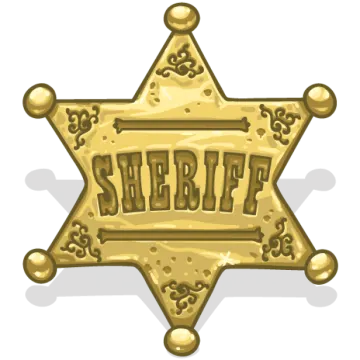 a sheriff badge with the word sheriff
