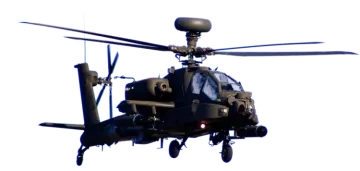 a black helicopter flying in the sky
