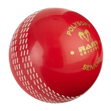 a red cricket ball on a white background