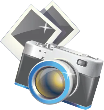 an image of a camera and some photos