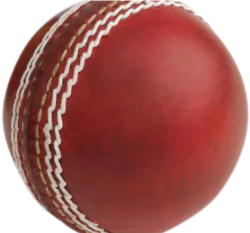 a red leather cricket ball on a white background