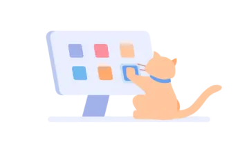 a cat is drawing on a white board