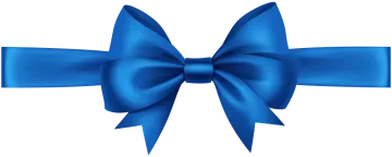 a blue bow on a white background
