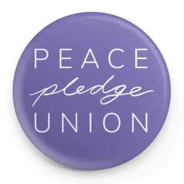 a button with the words peace union on it