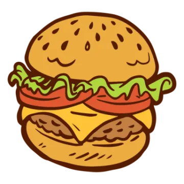 a hamburger with lete on it