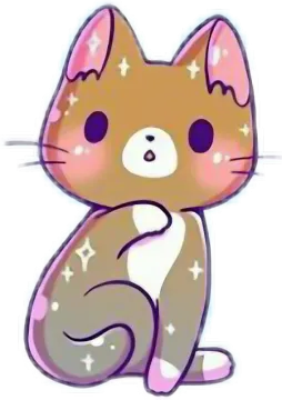 a cartoon cat with stars on it's chest