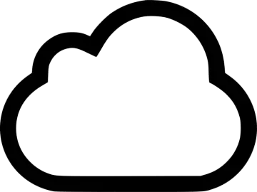 a black and white cloud icon