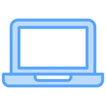 a laptop with a blank screen