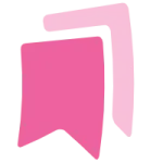 a pink ribbon with a white background