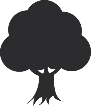 a black and white silhouette of a tree