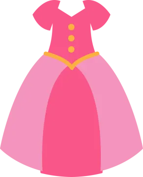 a pink princess dress with gold accents