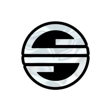a black and white logo on a white background