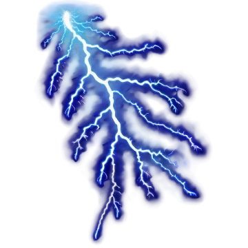 a blue lightning bolt on a white background