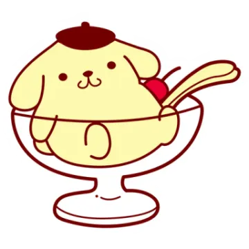 a cartoon dog in a bowl with a spoon
