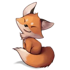 a cute little fox sitting on the ground