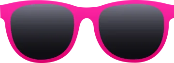 a pair of pink sunglasses with black lenses