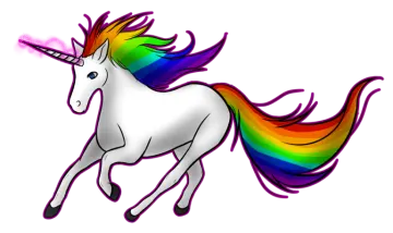 a unicorn with a rainbow colored mane