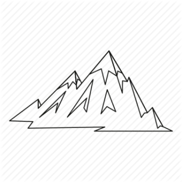 a line drawing of mountains