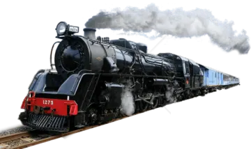 a black and red train