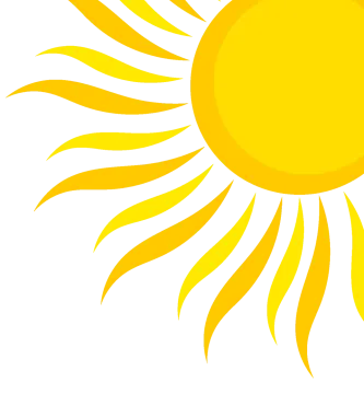 a yellow sun on a white background