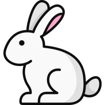 a white rabbit sitting on the ground