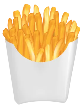 french fries in a paper container